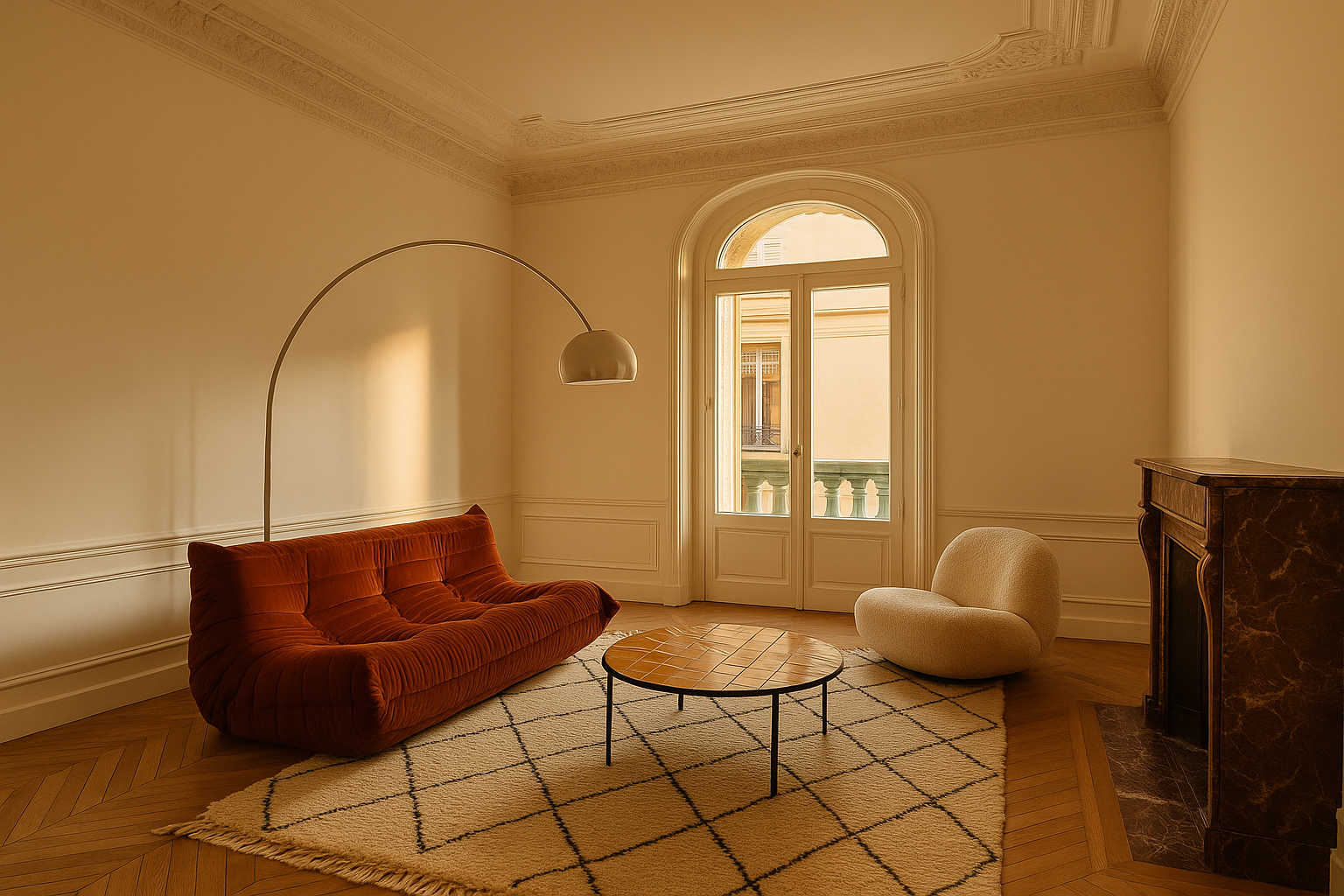 Salon avec Togo, table Capron, Arco