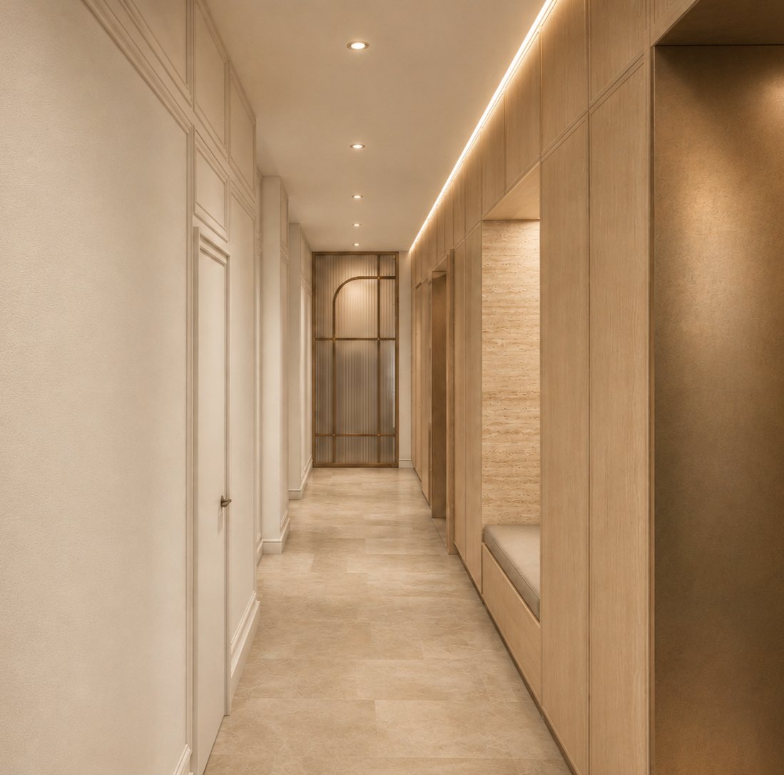 Rendu pro — couloir cimaises
